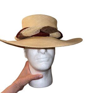 Homero Ortega Womens Hat Size Medium Tan Panama Casual